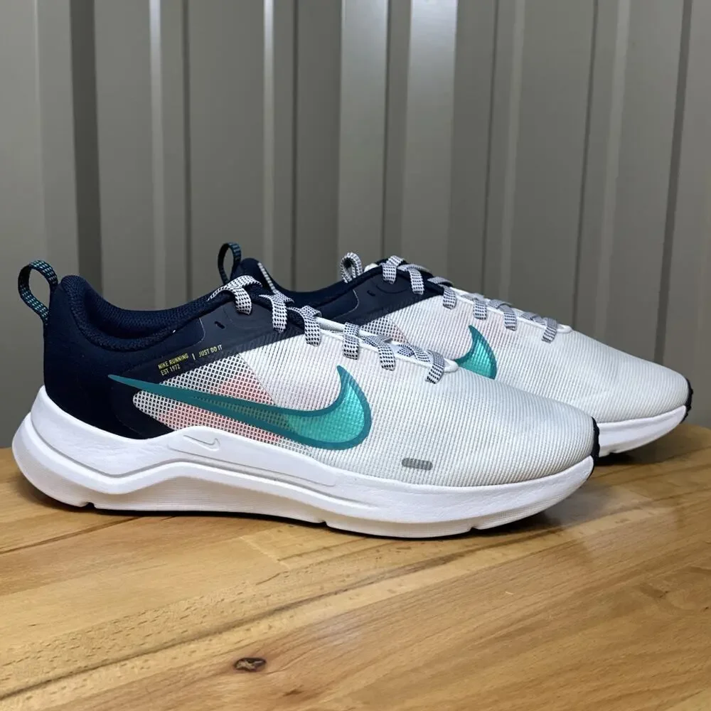 Nike Women's Downshifter 12 Running Shoes White Obsidian Jade Size 8.5 New